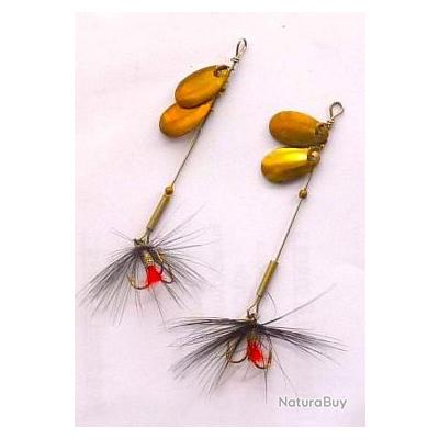 Cuiller mouche ancienne à 2 palettes de  15 mm - 1,27 gr - 2 pièces