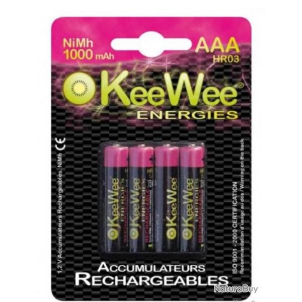 Piles rechargeables Nimh HR03 AAA 1000mah (x4) .a