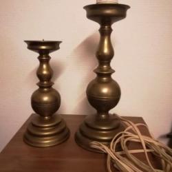 2 CANDELABRE BRONZE 1 POUR L ELECTRICITE