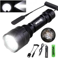 Lampe tactique de chasse blanc vert ou rouge rechargeable led chasse airsoft ect...
