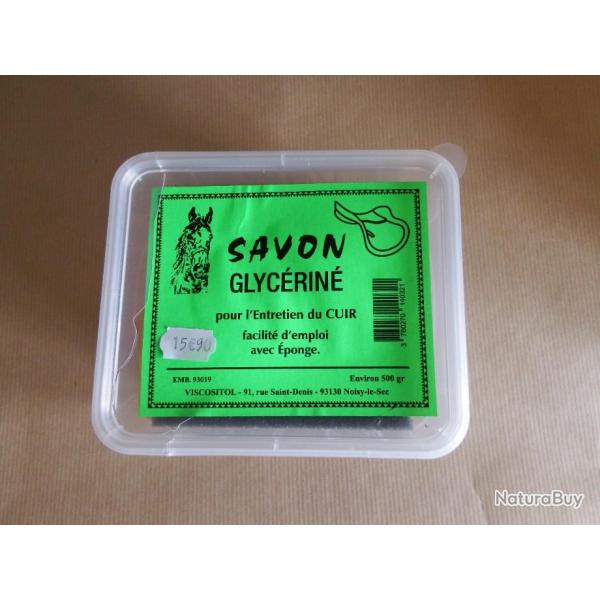 Produit entretien cuir : savon glycrin (avec ponge)