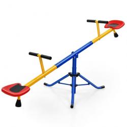 Balançoire à bascule tapecul pour enfant pivotante à 360° avec pieds d'arrêt jouet d'extérieur pour