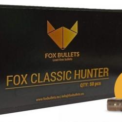 Ogives Sans Plomb Monolithiques FOX CLASSIC HUNTER cal.308 (7.62mm) 130gr - Boite de 50 unités