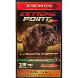 Munitions Winchester Cal.308win Extreme Point copper Impact 9.7g 150gr PAR 20