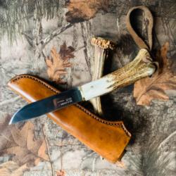 couteau de chasse artisanal / bois de cerf 1