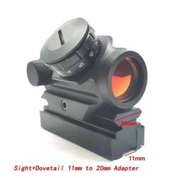 AimSniper Viseur Point Rouge 4 MOA 1x25 avec Adapteur 11MM vers 20MM  - LIVRAISON GRATUITE !!