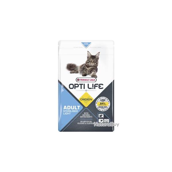 OPTILIFE CAT STERILISED LIGHT POULET SANS CEREALES 2.5KGS