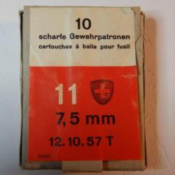 Boite vide de 7,5 mm Suisse de 1957 - Règlementaire