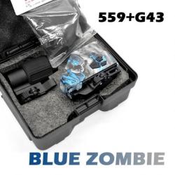 OPP Tactical Mini Viseur Red Dot 559 Bleu + Loupe paiement en 3 ou 4 fois - LIVRAISON GRATUITE !!