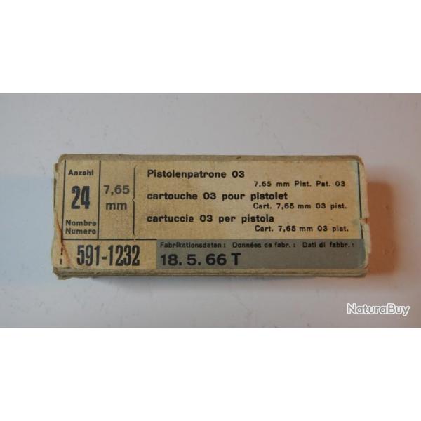Boite vide de 7,65 Browning Suisse de 1966 - Rglementaire