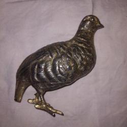 Perdrix en bronze argenté