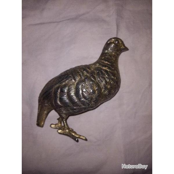 Perdrix en bronze argent