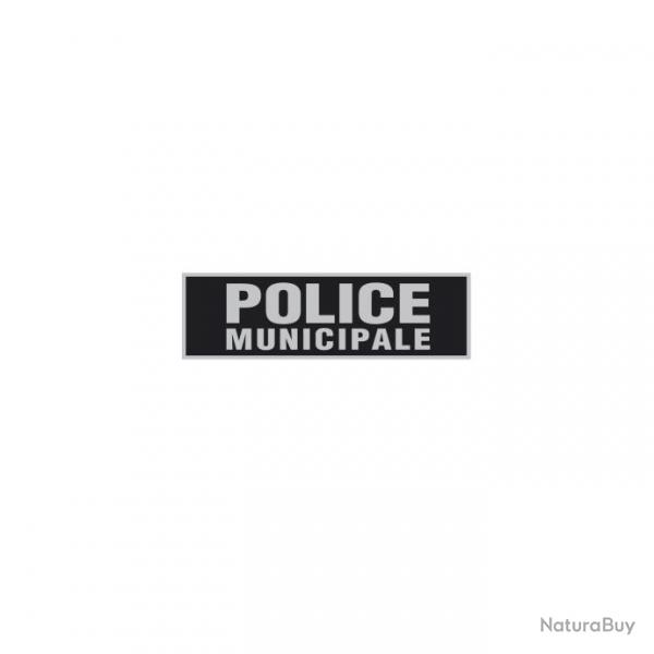 Bandeau rflchissant Fond Noir - Police Municipale 3 x 10 cm
