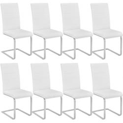 ACTI- Lot de 8 chaises Salle à manger BERTHE blanc chaise128