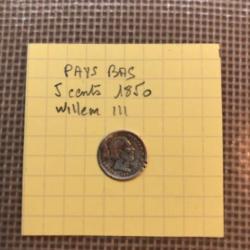 PAYS BAS - 5 cents 1850 - Willem III