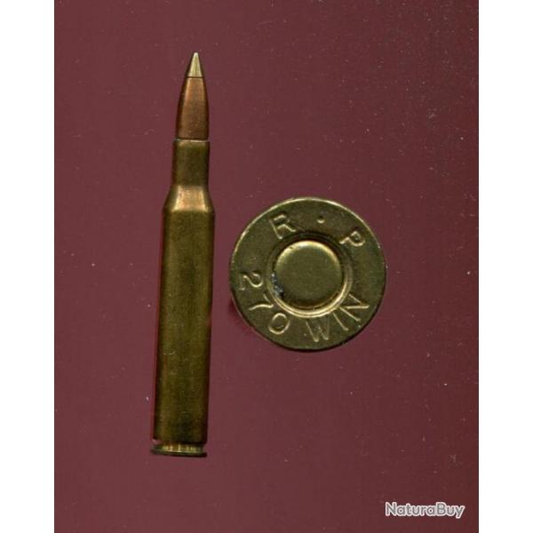 .270 Winchester - Marque : REMINGTON R P - balle cuivre pointe laiton en deux parties