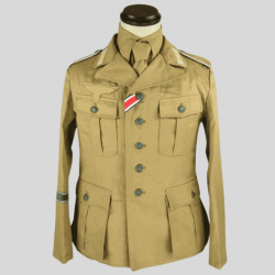 Veste Allemande DAK Afrikakorps M40 TAN Avec Insignes - Réplique WW2 Premium L