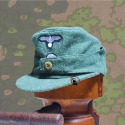 Casquette Allemande Waffen SS Elite M.43 Mod.1 Bouton Feldgrau 57