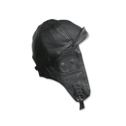 Casque Pilote - Bonnet Aviateur Cuir - Noir ou Marron Noir