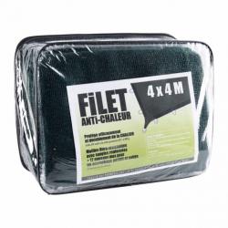 Filet Anti Chaleur 4m x 4m Kaki / Renforcé / 95% Ombrage