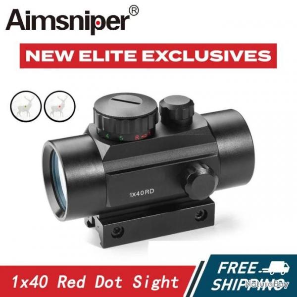 AimSniper Viseur Point Rouge 1x40 Rail 11/20MM - LIVRAISON GRATUITE !!