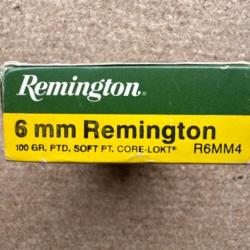 1 boite de 20 cartouche 6mm remington. -  Core-Lokt