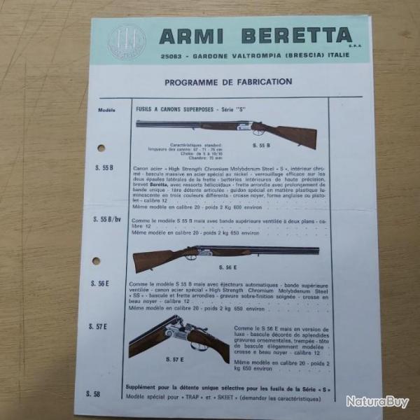 Dpliant  Beretta 1980