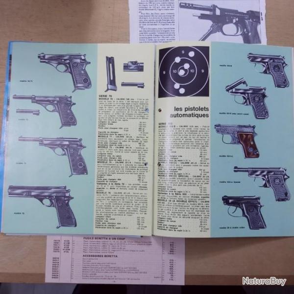 Catalogue Beretta de 1980 avec prix d'poque