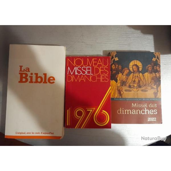 La Bible + 2 Missels des dimanches 1976 et 2022