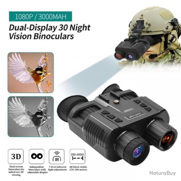 Casque lunettes Vision Nocturne Imagerie Parfaite 1080P Capteur Infrarouge Porte 300M Haute Qualit
