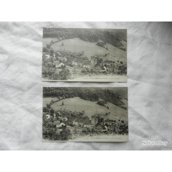 lot de deux anciennes cartes postales Saint Pierre sur l'Hate - Alsace 67