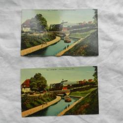 lot de deux anciennes cartes postales Saverne canal de la Marne au Rhin - Alsace 67
