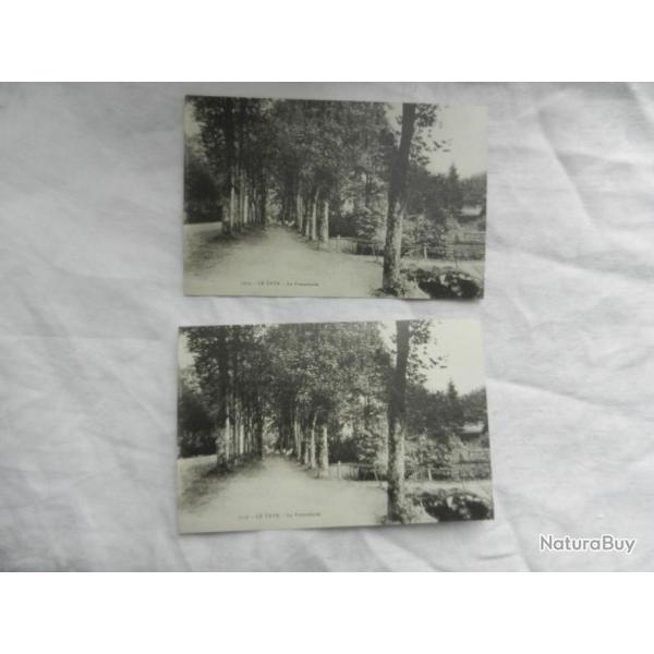 lot de deux anciennes cartes postales  le Taye - La Promenade - Alsace 67