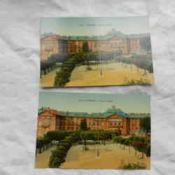 lot de deux anciennes cartes postales  Saverne place du Château - Alsace 67