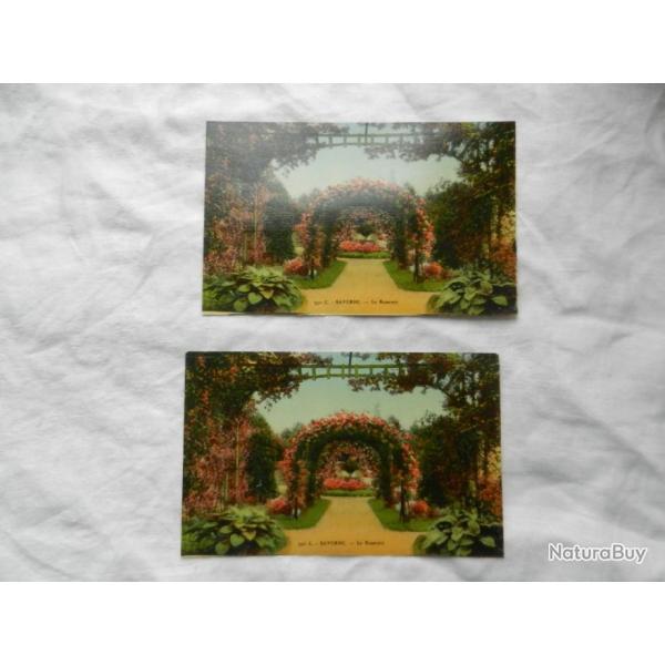 lot de deux anciennes cartes postales  Saverne - La Roseraie - Alsace 67