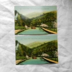 lot de deux anciennes cartes postales vallée de la Zorn canal de la Marne au Rhin - Alsace 67