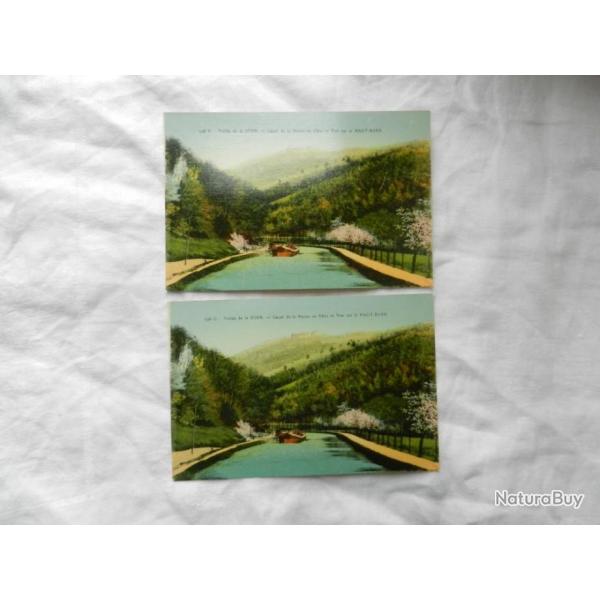 lot de deux anciennes cartes postales valle de la Zorn canal de la Marne au Rhin - Alsace 67