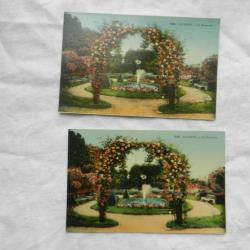 lot de deux anciennes cartes postales Saverne vue de la roseraie - Alsace 67