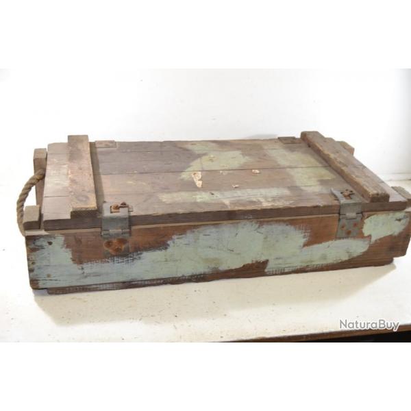 Ancienne caisse amricaine en bois M28A2 pour 3 roquettes de bazooka Guerre Core, recon. post WW2