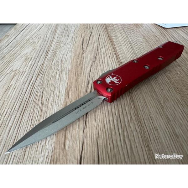 MT232-10RD - Microtech UTX-85 D/E Stonewash Red