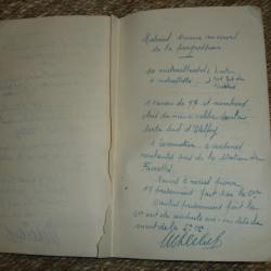 Journal de bord du lieutenant Delahaye du 294 ème régiment d'infanterie datant de 1918