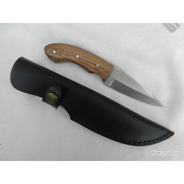 couteau de chasse 19 cm poigne bois de Teck