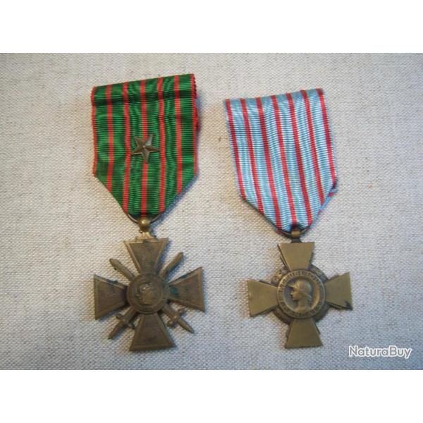 MEDAILLE   mdaille 1GM croix de guerre et  croix du combattant