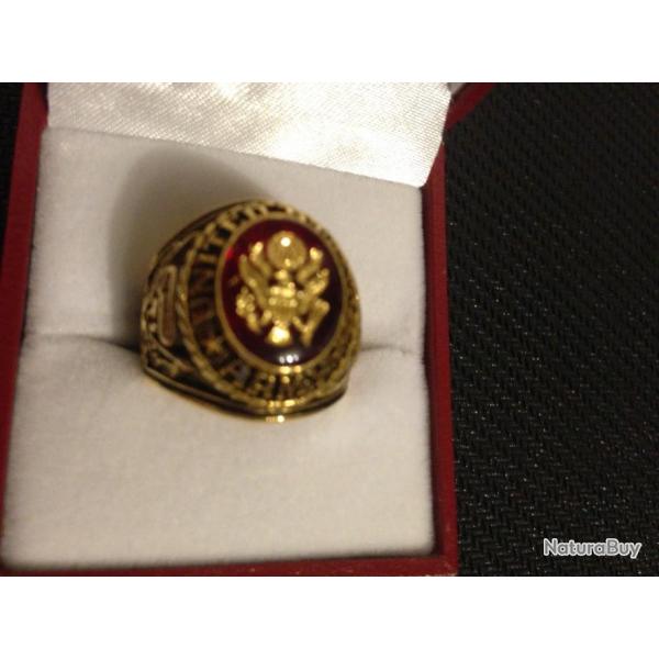 Bague Chevalire US Army  Plaqu Or Taille 8 us ou 57 Fr