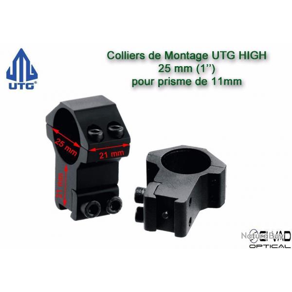 Anneaux de montage UTG AccuShot Haut - 25 mm pour rail de 11 mm
