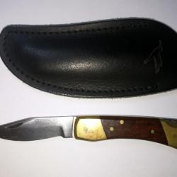 couteau de poche pliant bois et laiton "léopard"
