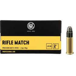Cartouches RWS 22 LR  Rifle match 1 boite ( 50 muniitons )