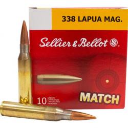 10 munitions sellier et bellot 338 LAPUA MAG 250GR HPBT