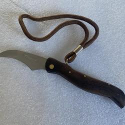 Couteau de poche champignon palissandre avec son cordon n°2