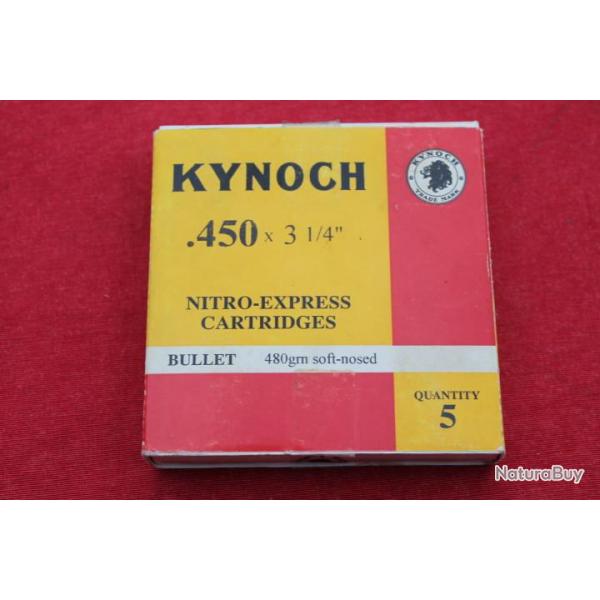 1 boite de 4 munitions kynoch calibre 450 nitro express